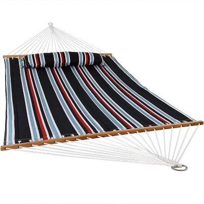 Sunnydaze Decor Sunnydaze Two-Person Quilted Fabric Hammock With Spreader Bars - 450 Lb Weight Capacity - Image 9