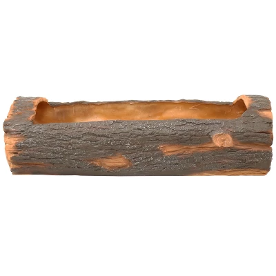 Sunnydaze Decor Sunnydaze Polyresin Decorative Outdoor Raised Rustic Log Planter For Garden, Patio, Deck, Yard, Porch And Balcony - 35" W - Brown - Image 5