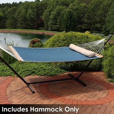 Sunnydaze Decor Sunnydaze Heavy-Duty 2-Person Quilted Designs Fabric Hammock With Spreader Bars And Detachable Pillow - 440 Lb Weight Capacity