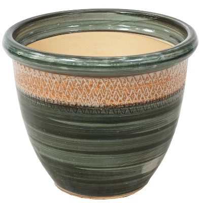 Sunnydaze Decor Sunnydaze Indoor/Outdoor Purlieu Decorative Glazed Ceramic Planter For Greenery Or Flowers - 15" - Image 7