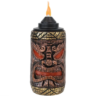 Sunnydaze Decor Sunnydaze Outdoor 3-in-1 Adjustable Height Tiki Face Patio And Lawn Torch Light Set - Image 2