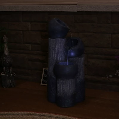 Sunnydaze Decor Sunnydaze Outdoor Solar Powered Polyresin Tiered Cascading Cups Water Fountain With Battery Backup - 29" - Image 8