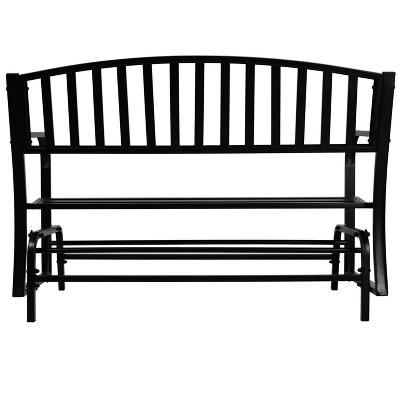 Sunnydaze Decor Sunnydaze 50" 2-Person Metal Outdoor Glider Bench, Black - Image 3
