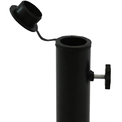 Sunnydaze Decor Sunnydaze Outdoor Heavy-Duty Cast Iron Decorative Modern Geometric Design Patio Yard Square Umbrella Base Stand - 17" - Black - Image 2