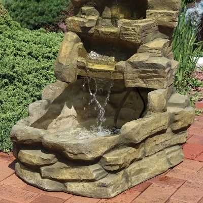 Sunnydaze Decor Sunnydaze 37"H Electric Fiberglass Stone Falls Waterfall Outdoor Water Fountain - Image 6