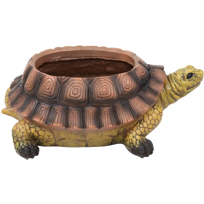 Sunnydaze Decor Sunnydaze Polyresin Teddy The Turtle Decorative Indoor/Outdoor Garden Planter For Patio, Lawn, Porch And Backyard - 11" W - Green And Brown - Image 5