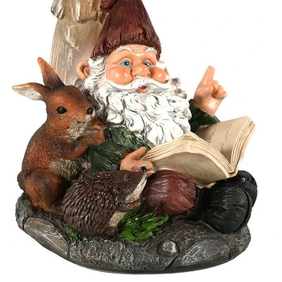 Sunnydaze Decor Sunnydaze Bernard The Bookworm Resin Indoor/Outdoor Garden Gnome With Mushroom And Solar Light - 16" H - Image 5
