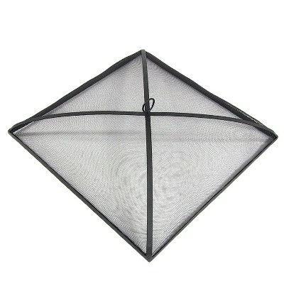 Sunnydaze Decor Sunnydaze Outdoor Heavy-Duty Steel Mesh Square Easy-Opening Camp Fire Pit Spark Screen Lid - Black - Image 4