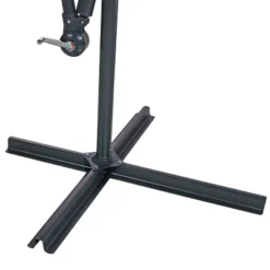 Sunnydaze Decor Sunnydaze Outdoor Cantilever Offset Patio With Solar LED Lights, Crank, And Cross Base - 10'