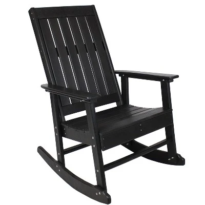 Sunnydaze Decor Sunnydaze Outdoor Rustic Comfort HDPE Rocking Chair - 300 Lb Capacity - Image 8