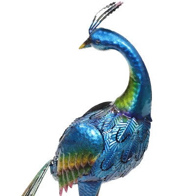 Sunnydaze Decor Sunnydaze Metal Peacock Outdoor Garden Yard Art Statue Sculpture - 34" - Image 2