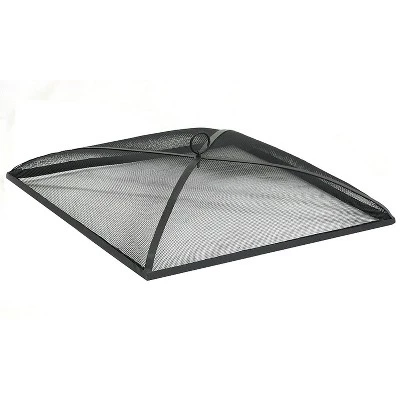 Sunnydaze Decor Sunnydaze Outdoor Heavy-Duty Steel Mesh Square Easy-Opening Camp Fire Pit Spark Screen Lid - Black - Image 6