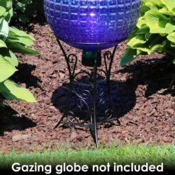 Sunnydaze Decor Sunnydaze Indoor/Outdoor Decorative Steel Scroll Gazing Ball Stand For 10" Or 12" Outdoor Garden Gazing Globes - 11" H - Black