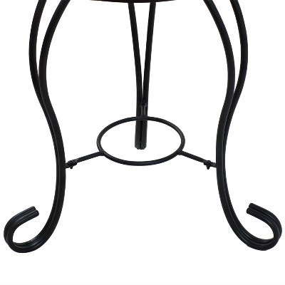 Sunnydaze Decor Sunnydaze Indoor/Outdoor Steel Frame Decorative Slate Tile Top Side Table - 12" - Image 4