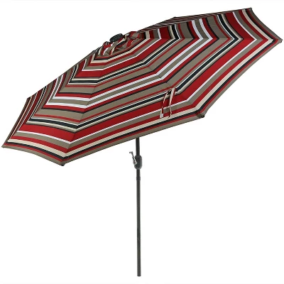 Sunnydaze Decor Sunnydaze Outdoor Aluminum Patio Umbrella With Solar LED Lights, Tilt, And Crank - 9' - Image 17