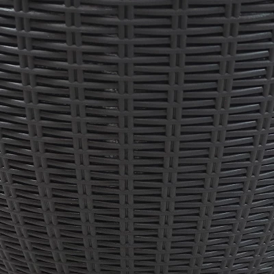 Sunnydaze Decor Sunnydaze Rattan Design Patio Bar Cooler Table With Height-Adjustable Tabletop - Phantom Gray - Image 3