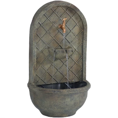 Sunnydaze Decor Sunnydaze 26"H Solar Polystone Messina Outdoor Wall-Mount Water Fountain - Image 13