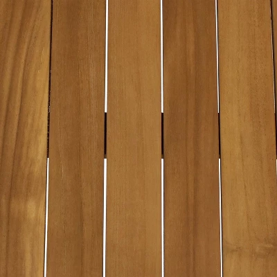 Sunnydaze Decor Sunnydaze Outdoor Solid Teak Wood With Light Stained Finish Rectangular Coffee Table - 44" - Light Brown - Image 3