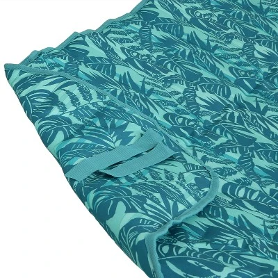 Sunnydaze Decor Sunnydaze Outdoor Weather-Resistant Polyester Quilted Hammock Cushion Pad And Hammock Pillow With Ties - Cool Blue Tropics - Image 4