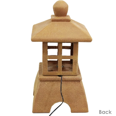 Sunnydaze Decor Sunnydaze 23"H Electric Resin Zen Lantern Outdoor Water Fountain With LED Lights - Image 5