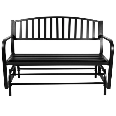 Sunnydaze Decor Sunnydaze 50" 2-Person Metal Outdoor Glider Bench, Black - Image 4