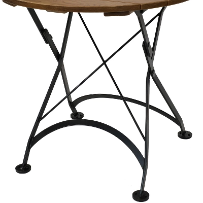Sunnydaze Decor Sunnydaze Indoor/Outdoor Chestnut Wood Portable Folding Round Patio Bistro Table - 32" - Brown - Image 5