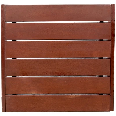 Sunnydaze Decor Sunnydaze Outdoor Meranti Wood With Mahogany Teak Oil Finish Square Wooden Patio Table - 23.75" - Brown - Image 3