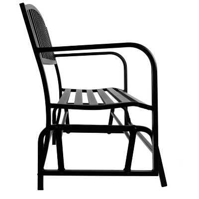 Sunnydaze Decor Sunnydaze 50" 2-Person Metal Outdoor Glider Bench, Black - Image 5