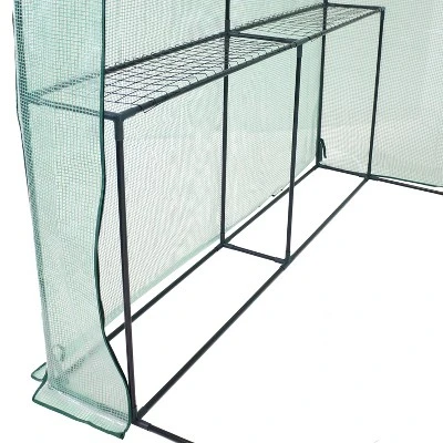 Sunnydaze Decor Sunnydaze Outdoor Portable Growing Rack Petite Deluxe Mini Walk-In Greenhouse With Roll-Up Door - 1 Shelf - Green - Image 5