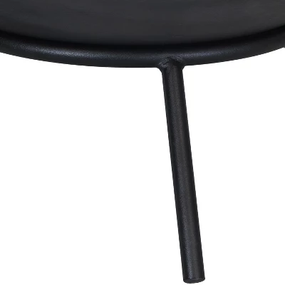 Sunnydaze Decor Sunnydaze Outdoor Camping Or Backyard Cast Iron Round Rustic Raised Fire Pit Bowl With Steel Finish On Stand - 22" - Image 2