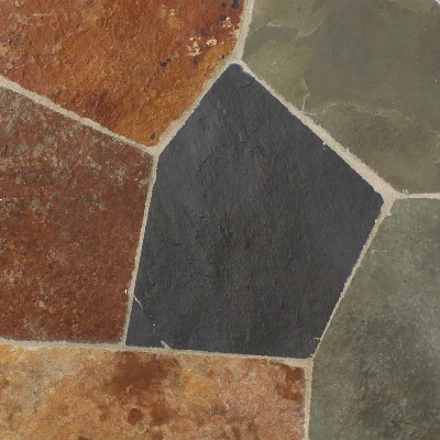 Sunnydaze Decor Sunnydaze Indoor/Outdoor Steel Frame Decorative Slate Tile Top Side Table - 12" - Image 3