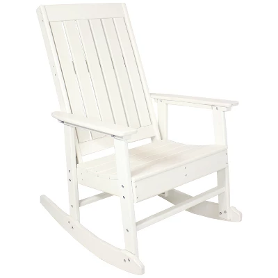 Sunnydaze Decor Sunnydaze Outdoor Rustic Comfort HDPE Rocking Chair - 300 Lb Capacity - Image 7