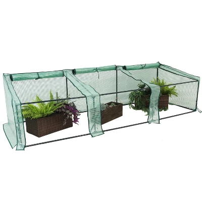 Sunnydaze Decor Sunnydaze Outdoor Portable Slanted Top Plant Shelter Mini Cloche Greenhouse With Zipper Doors - Green - Image 8