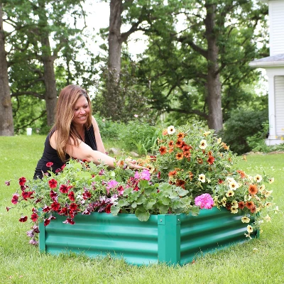 Sunnydaze Decor Sunnydaze Raised Powder-Coated Steel Rectangle Garden Bed Kit For Plants, Flowers, Herbs And Vegetables - 47" Wide X 11" Deep - Image 4