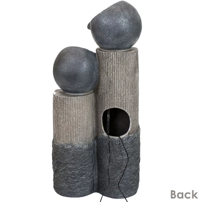 Sunnydaze Decor Sunnydaze Outdoor Solar Powered Polyresin Tiered Cascading Cups Water Fountain With Battery Backup - 29" - Image 7