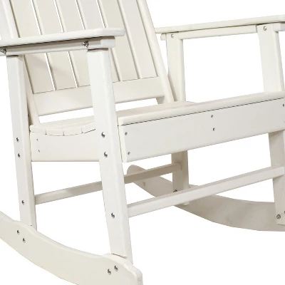 Sunnydaze Decor Sunnydaze Outdoor Rustic Comfort HDPE Rocking Chair - 300 Lb Capacity - Image 4