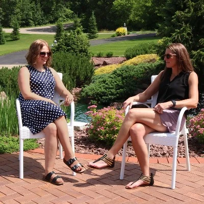 Sunnydaze Decor Sunnydaze Faux Wood Design Plastic All-Weather Commercial-Grade Segesta Indoor/Outdoor Patio Dining Chair - Image 5