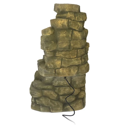 Sunnydaze Decor Sunnydaze 37"H Electric Fiberglass Stone Falls Waterfall Outdoor Water Fountain - Image 7