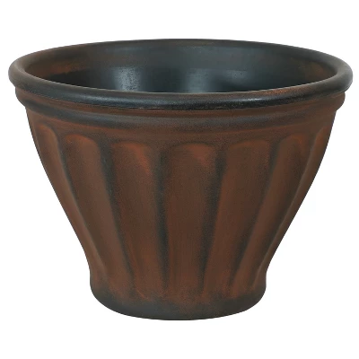 Sunnydaze Decor Sunnydaze Indoor/Outdoor Patio, Garden, Or Porch Weather-Resistant Double-Walled Charlotte Flower Pot Planter - 16" - Rust Finish - Image 7