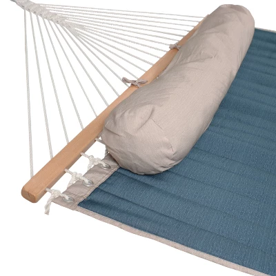 Sunnydaze Decor Sunnydaze Heavy-Duty 2-Person Quilted Designs Fabric Hammock With Spreader Bars And Detachable Pillow - 440 Lb Weight Capacity - Image 2