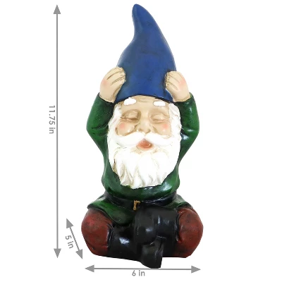 Sunnydaze Decor Sunnydaze Sage The Yoga Garden Gnome Lightweight Indoor/Outdoor Resin Lawn And Garden Statue - 11" H - Image 5