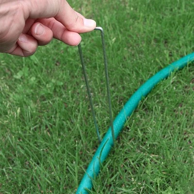 Sunnydaze Decor Sunnydaze Outdoor Lawn And Garden Galvanized Steel Staple Stakes For Landscape Fabric, Fences, And Sod - 12" - Image 3