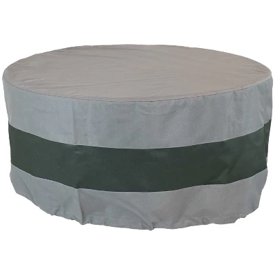 Sunnydaze Decor Sunnydaze Outdoor Heavy-Duty Weather-Resistant 300D Polyester Round 2-Tone Fire Pit Cover - Gray And Green - Image 5