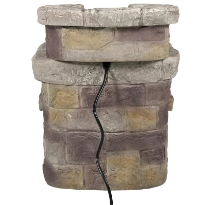 Sunnydaze Decor Sunnydaze 21"H Electric Polyresin 3-Tier Brick Steps Outdoor Water Fountain With LED Light - Image 5