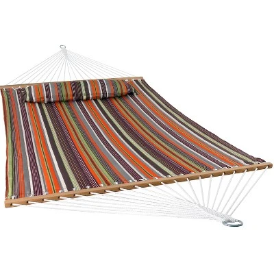 Sunnydaze Decor Sunnydaze Two-Person Quilted Fabric Hammock With Spreader Bars - 450 Lb Weight Capacity - Image 13