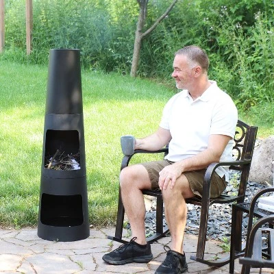 Sunnydaze Decor Sunnydaze Traditional Fleur-de-Lis Design Cast Iron And Steel Outdoor Rocking Chair - Image 6