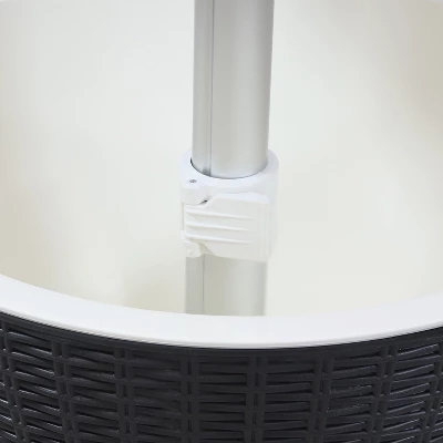 Sunnydaze Decor Sunnydaze Rattan Design Patio Bar Cooler Table With Height-Adjustable Tabletop - Phantom Gray - Image 2