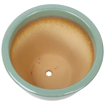 Sunnydaze Decor Sunnydaze Indoor/Outdoor Ocean Villa Decorative Glazed Ceramic Planters For Greenery Or Flowers - 11.75" - Image 6