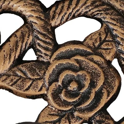 Sunnydaze Decor Sunnydaze Outdoor Heavy-Duty Cast Iron Decorative Rose Blossom Design Patio Yard Round Umbrella Base Stand - 16" - Image 7