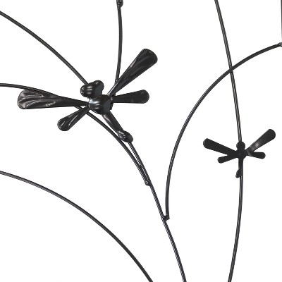 Sunnydaze Decorative Steel Metal Dragonfly Delight Design Garden Trellis - 55.75" H - Black - 2-Pack - Image 2